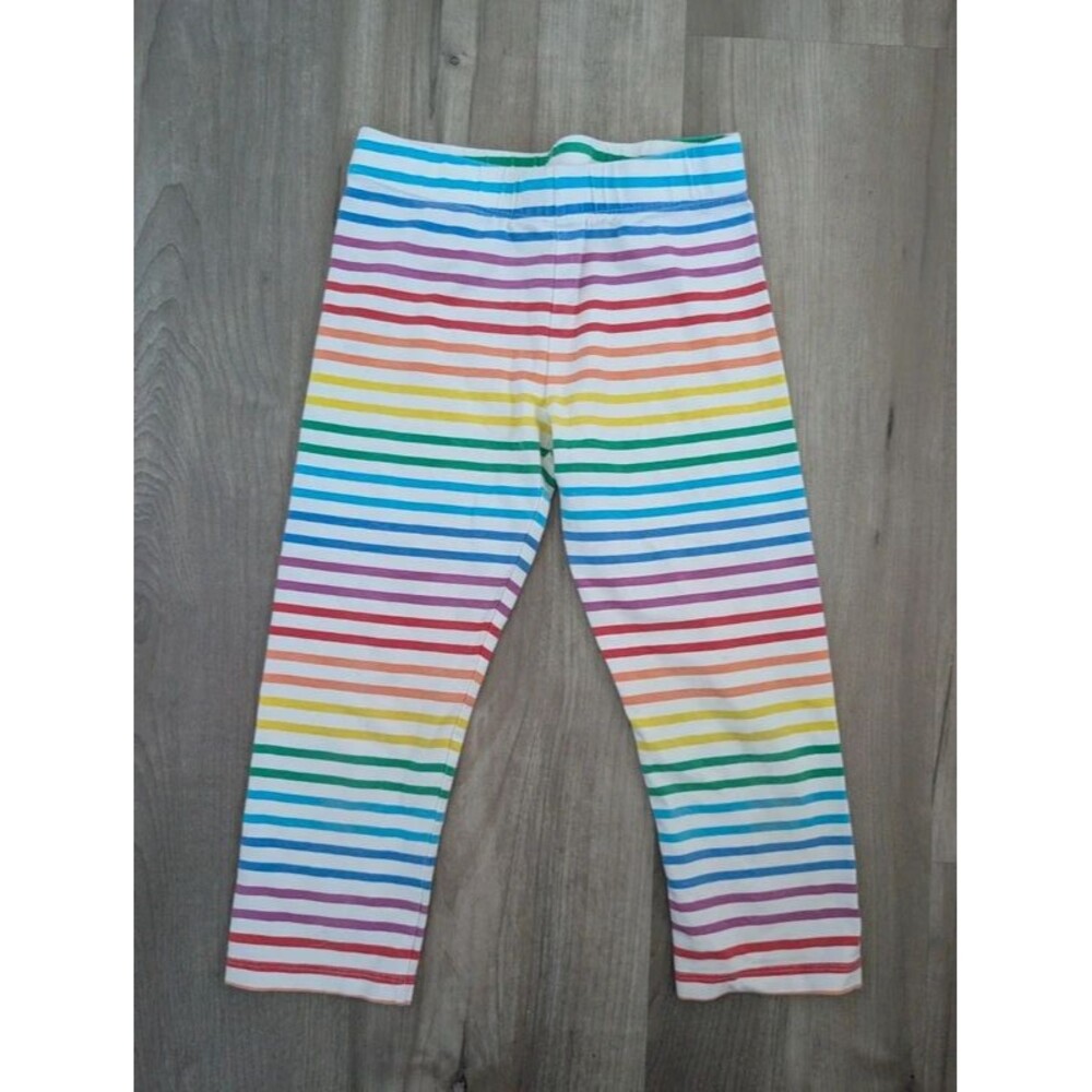 Primary Cropped Rainbow Stripe Leggings, Size 8 (U2)